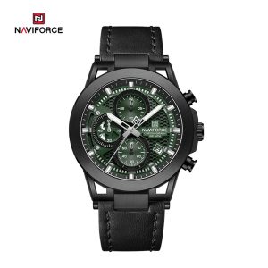 Naviforce 8073 Men's Green Dial Chronograph Watch – Sporty Waterproof Timepiece