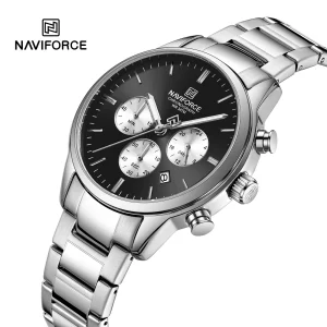 Naviforce NF8076 Silver Black Men’s Watch