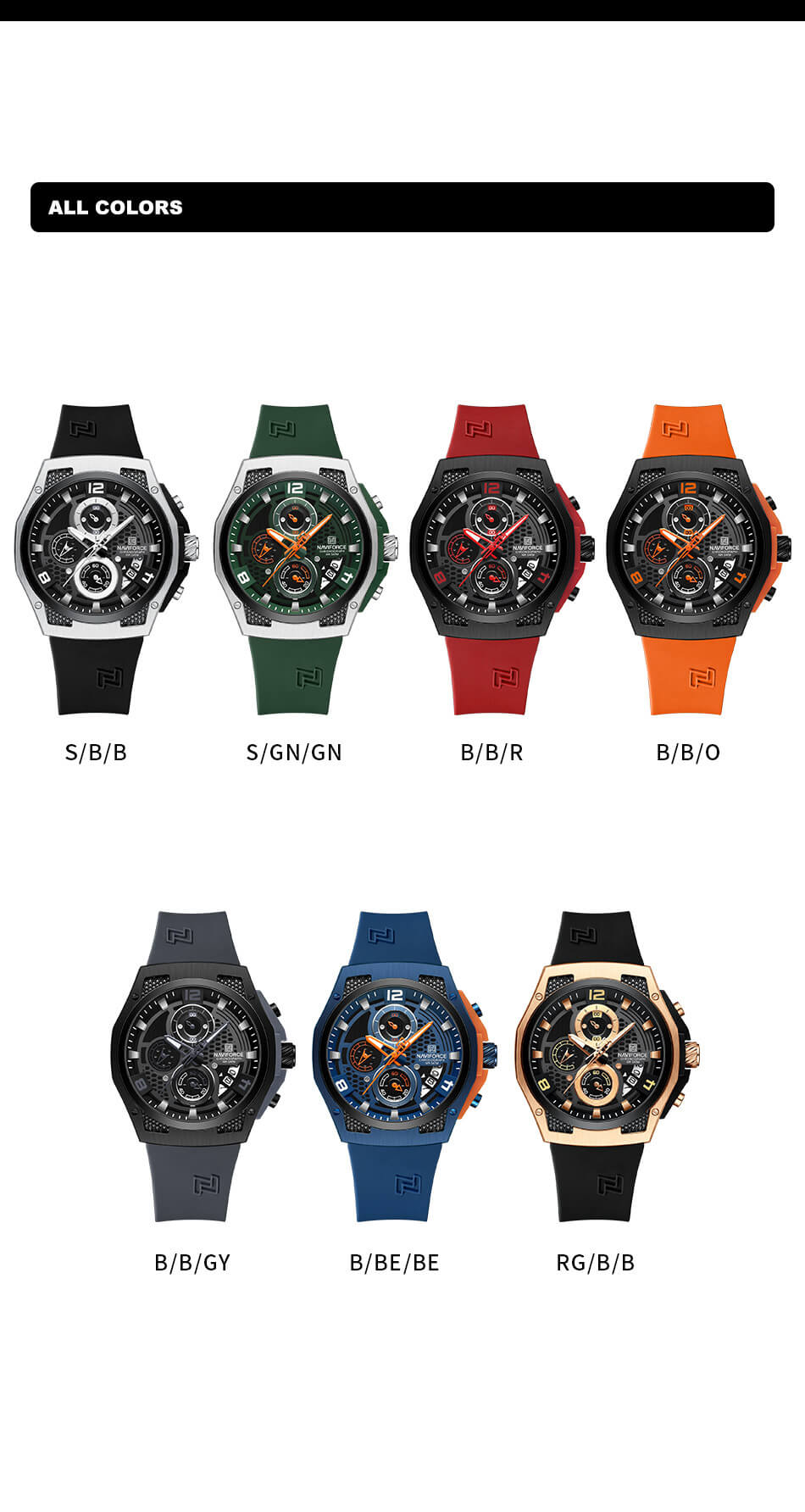 Naviforce Nf 8051t-Black White Watch Price in Bangladesh - Image 5