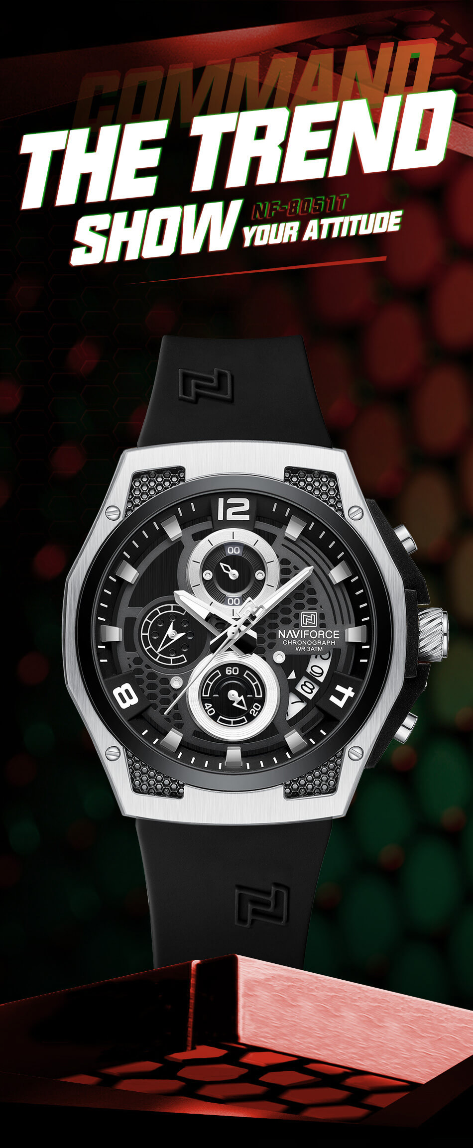 Naviforce Nf 8051t-Black White Watch Price in Bangladesh - Image 4