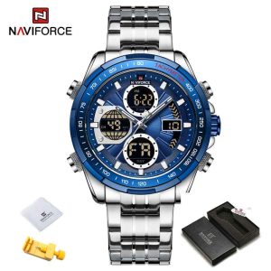 Naviforce NF9197Ch-Silver Blue Watch Price In Bangladesh