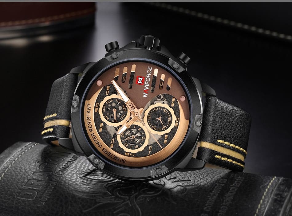 Naviforce NF9110-Black and Gold Watch Price In Bangladesh. - Image 3