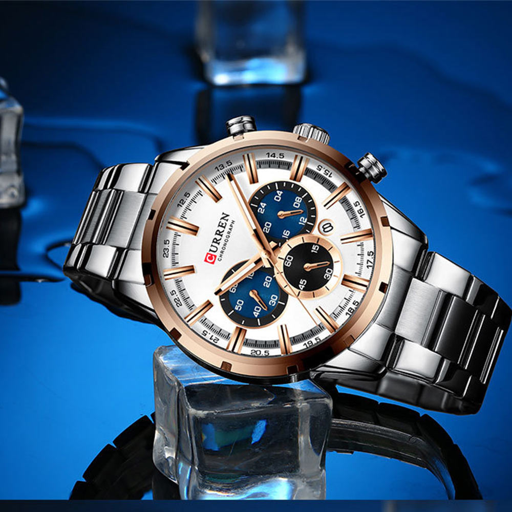 Curren 8355 Rosegold White Watch For Men - Image 4