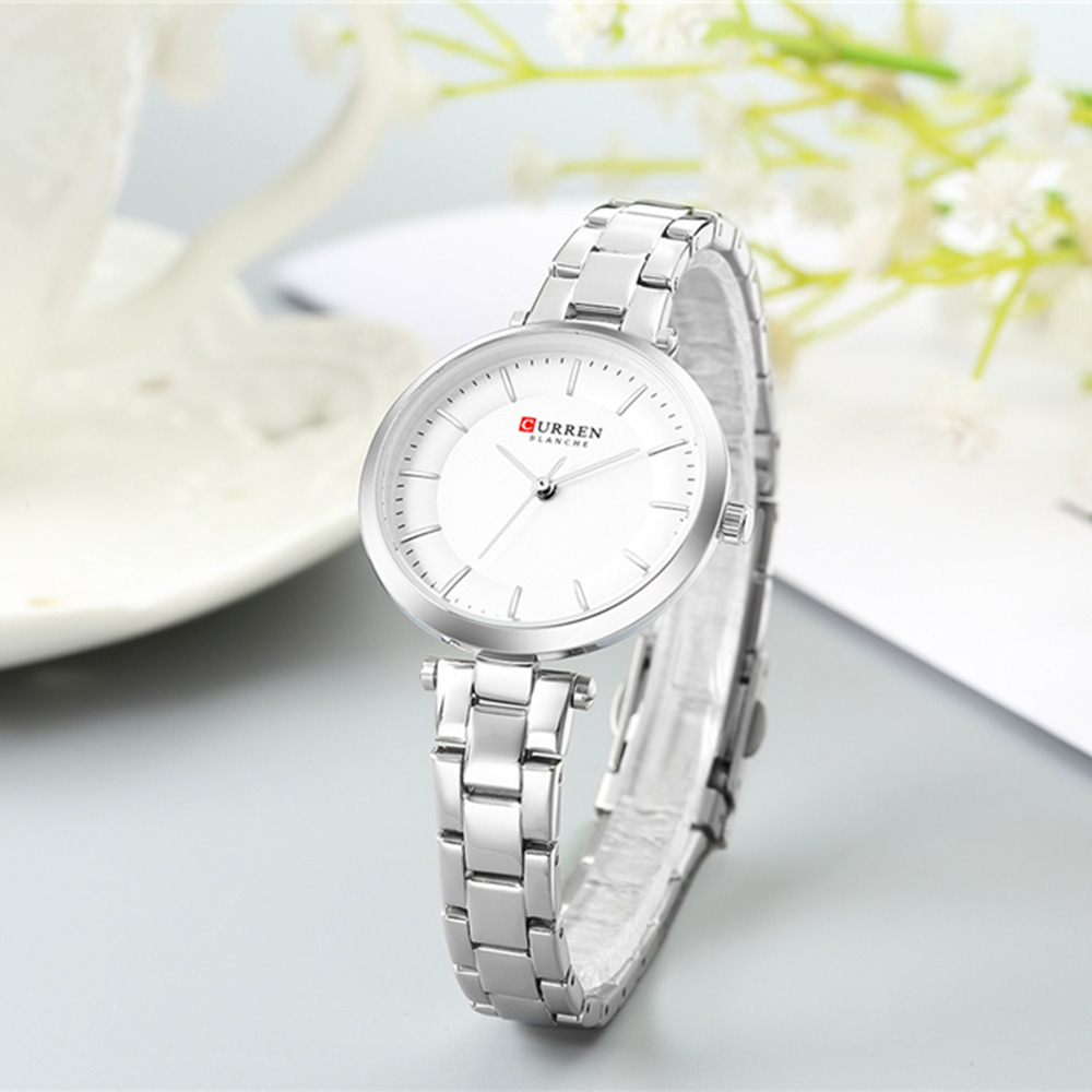 Curren 9054 Silver White Watch For Women - Image 2