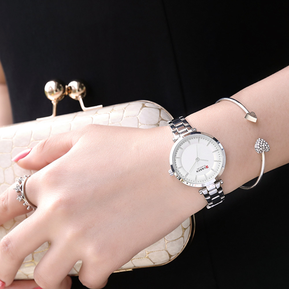 Curren 9054 Silver White Watch For Women - Image 4