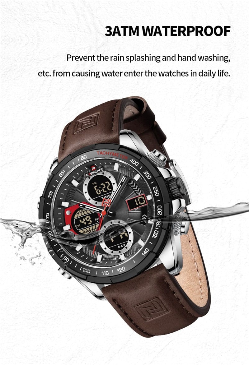 Naviforce Nf 9197 Men's Quartz Wrist Watch Price In Bangladesh-Coffee - Image 3