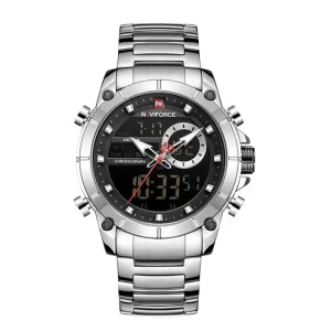 Naviforce NF9163- Silver Black Watch price In Bangladesh