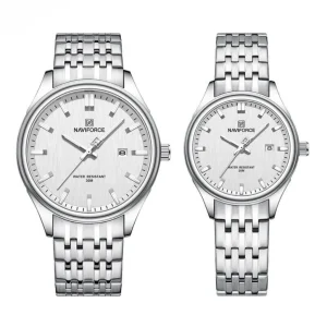Naviforce NF8039 Silver Couple Watch