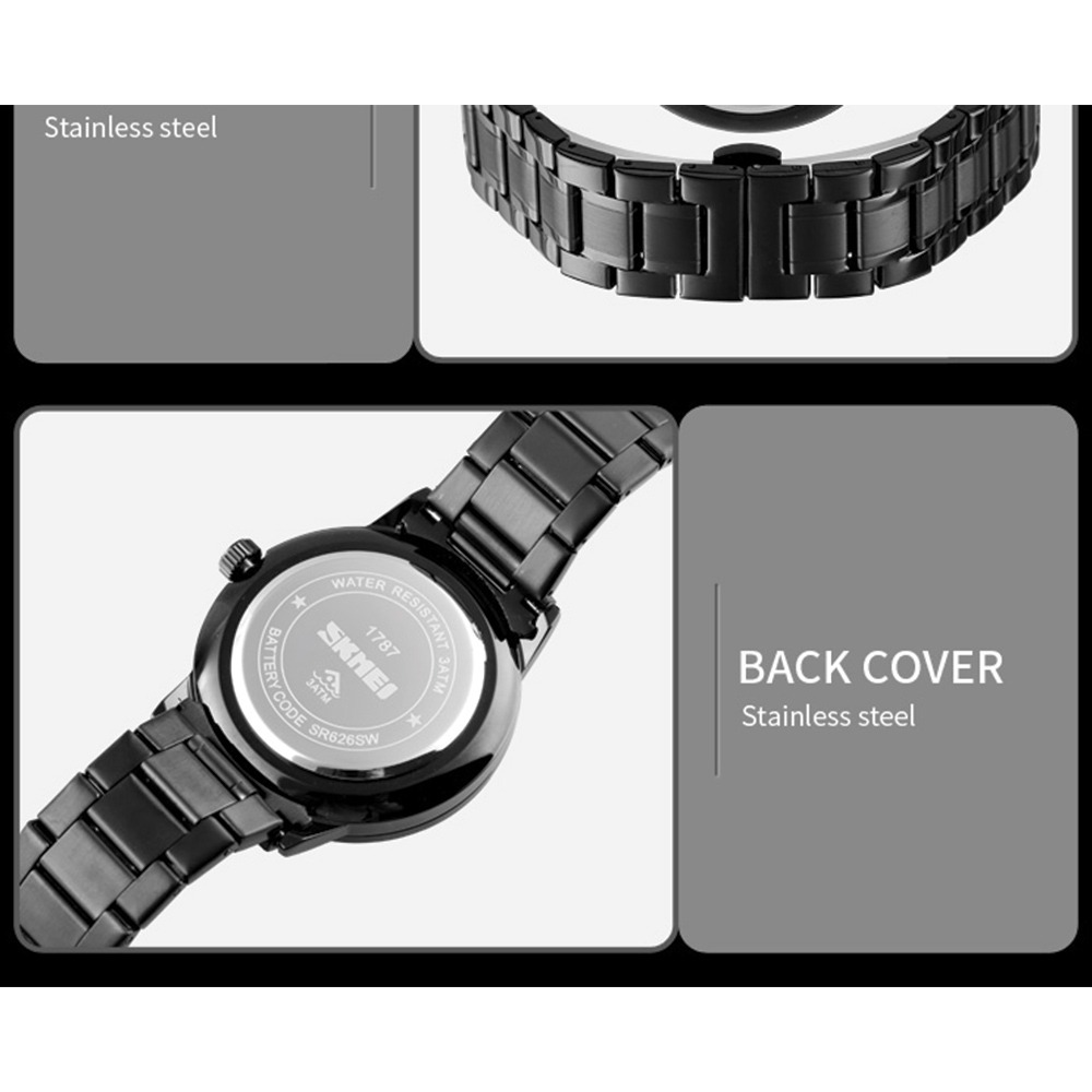Skmei 1787 Black Silver Watch for Men - Image 3