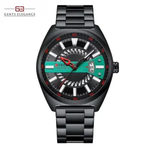 Curren 8403 Black Green Multifunctional Wrist Watch For Men