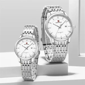 Naviforce NF9228 Silver Couple Watch