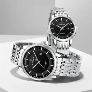Naviforce NF9228 Silver Black Couple Watch