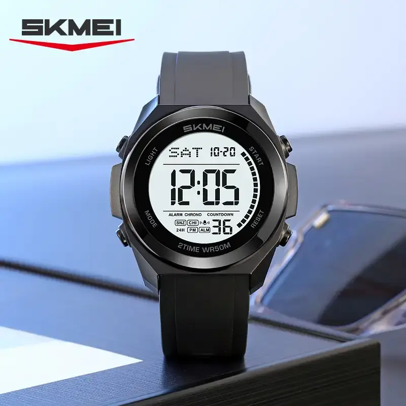 Skmei 2455 Black white Watch For Men - Image 4