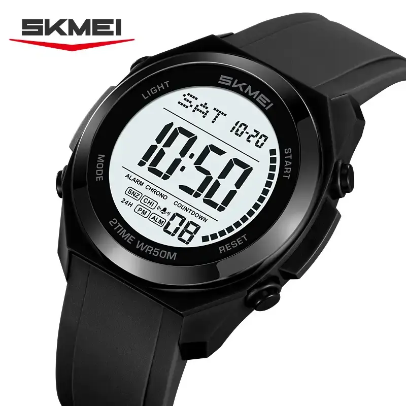 Skmei 2455 Black white Watch For Men - Image 3