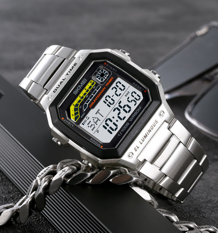 Skmei 2307 Silver Chain Watch For Men - Image 3